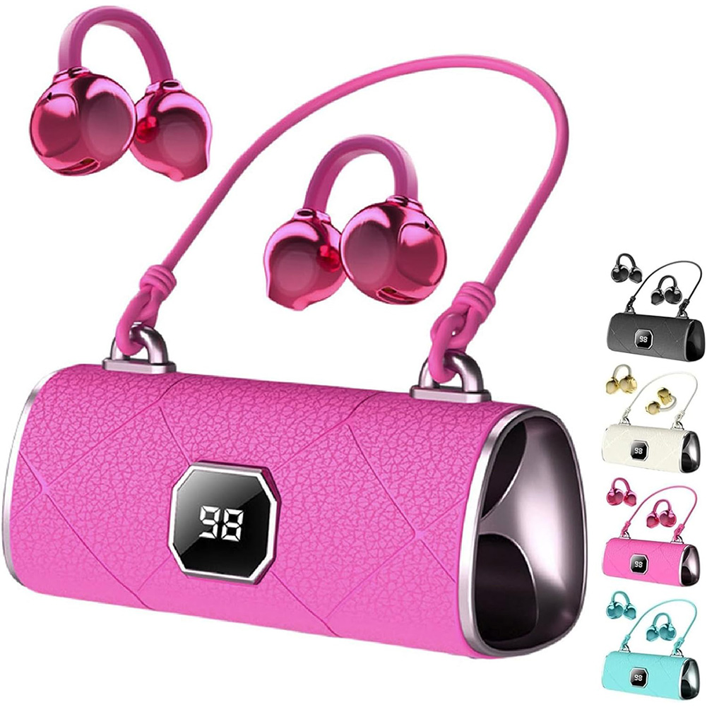 Bluetooth Headset On Ear - オープンイヤーワイヤレス Bluetooth イヤホン LED デジタルディスプレイ付きクリップオンヘッドフォンポータブル長時間バッテリー寿命 HIFI
