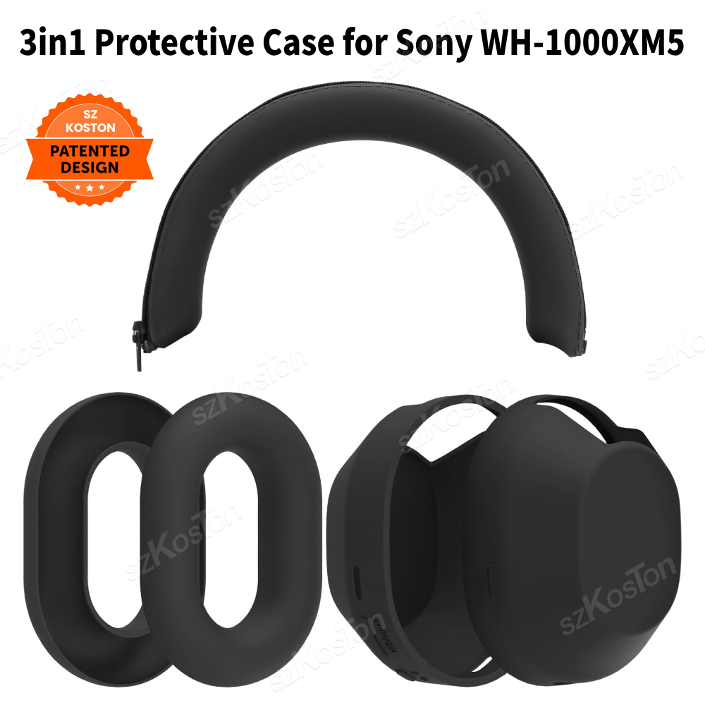 Sony Headphone Wh-1000Xm5 - 3-in-1 シリコン保護ケース Sony WH-1000XM5 ヘッドフォンスリーブイヤーマフシェルイヤーマフシェルヘッドセット保護カバー