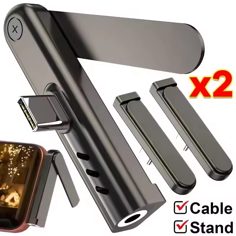 Headphone Stand Desk - 2/1 個ポータブル USB C から 3.5