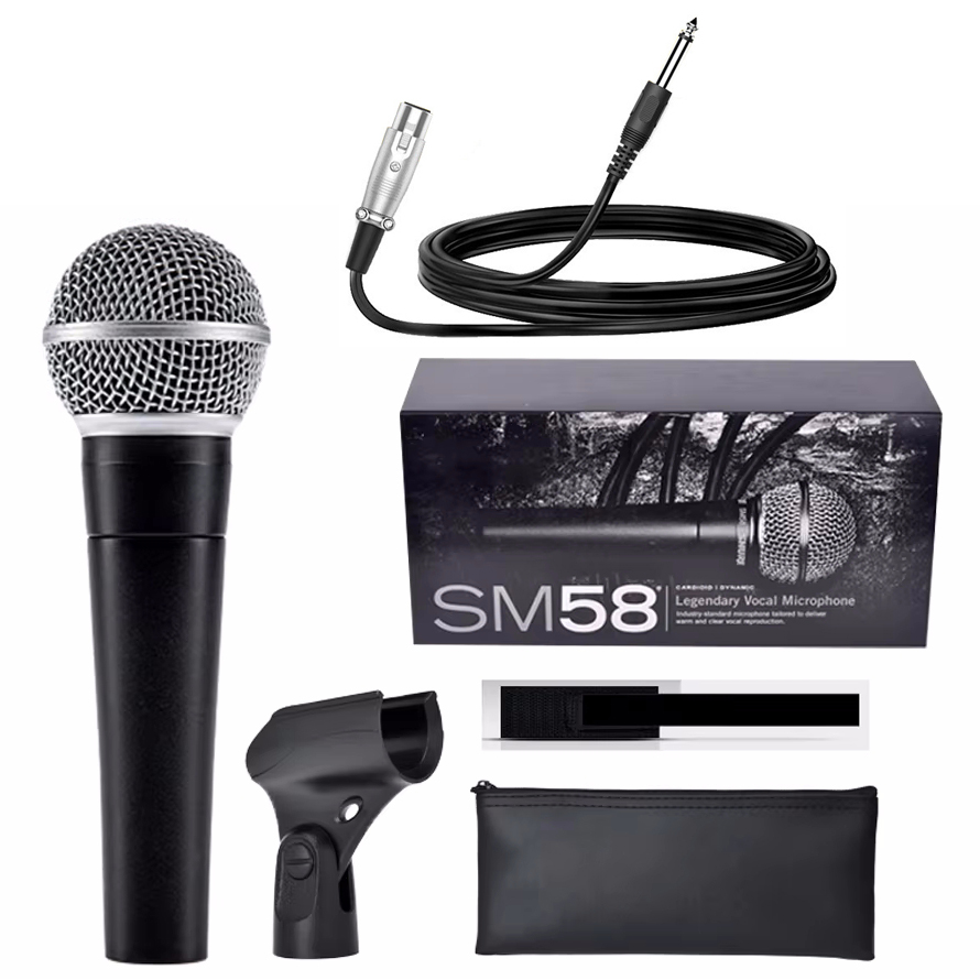 Shure Mic Sm58 - カラオケダイナミックマイクプロフェッショナル有線マイク PC 用歌うライブストリーミングマシンゲームシステムサウンドオーディオルームゲーマーキット