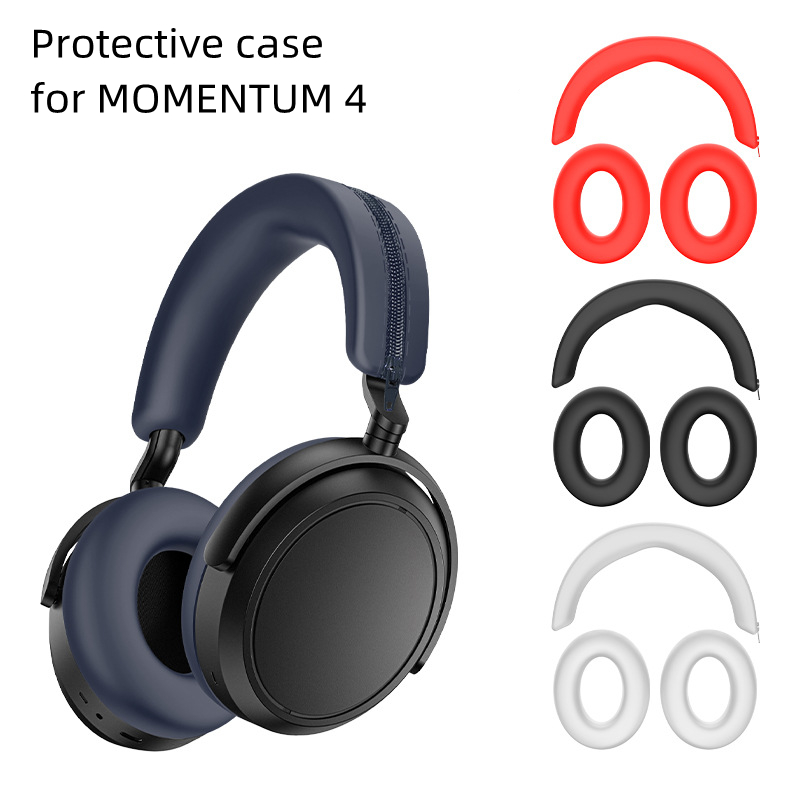 Sennheiser Headphone Momentum 4 - Schr4ヘッドフォン保護カバー、ヘッドビーム保護、シリコンスリーブ、アンチドロップケース、1セット