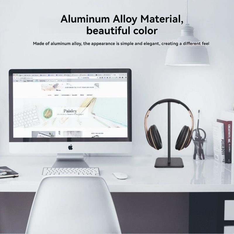 ユニバーサルヘッドフォンホルダーラック省スペースヘッドセット - Headphone Stand Desk のレビューと価格