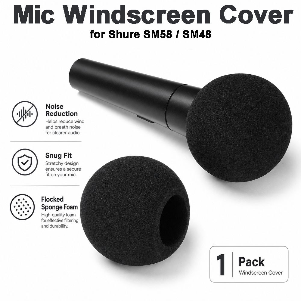 交換用マイクウィンドスクリーンカバー 植毛スポンジフォーム  - Shure Mic Sm58 のレビューと価格