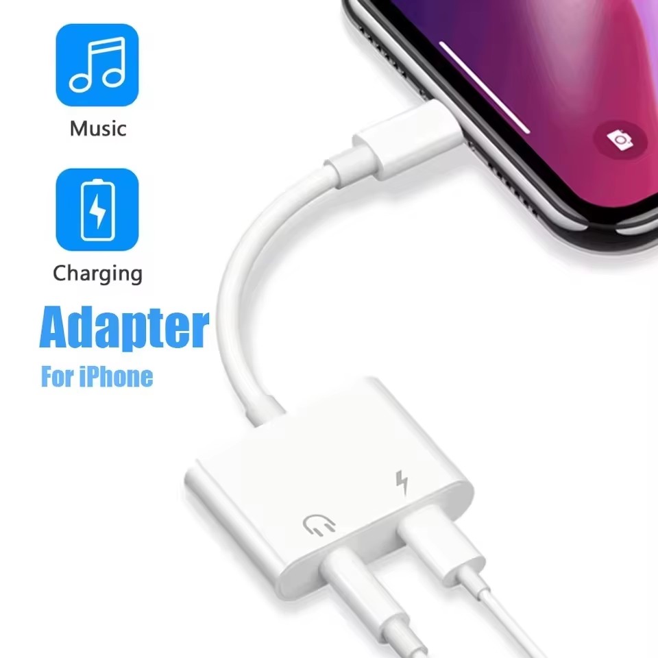 2in1 3.5mmジャックオーディオ充電アダプター iPh - Earphone Splitter Jack のレビューと価格