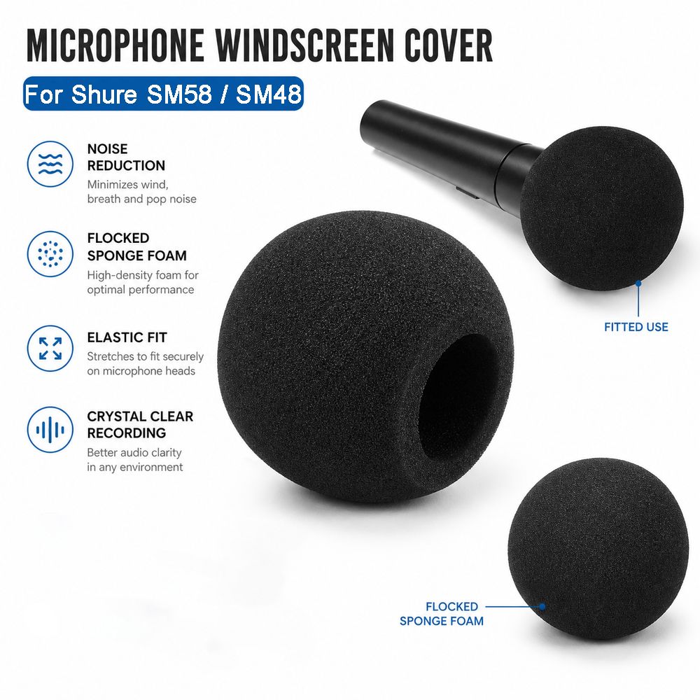 交換用マイクウィンドスクリーンカバー 植毛スポンジフォーム  - Shure Mic Sm58 のレビューと価格