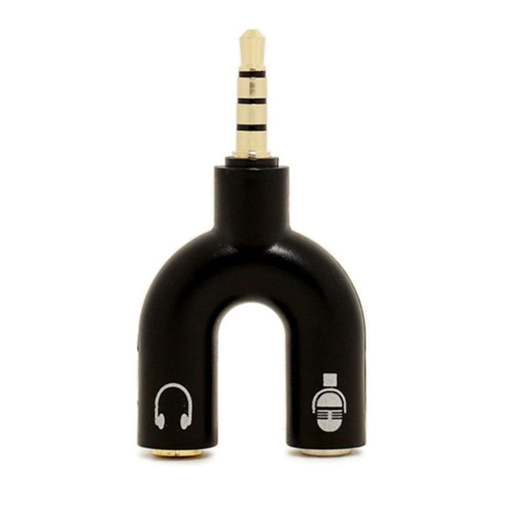 1PC デュアル 3.5 ミリメートル U タイプアダプタヘ - Earphone Splitter Jack のレビューと価格