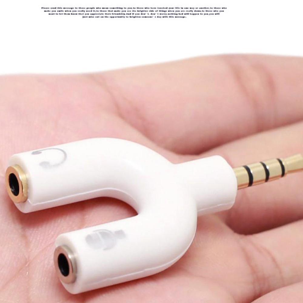 1PC デュアル 3.5 ミリメートル U タイプアダプタヘ - Earphone Splitter Jack のレビューと価格