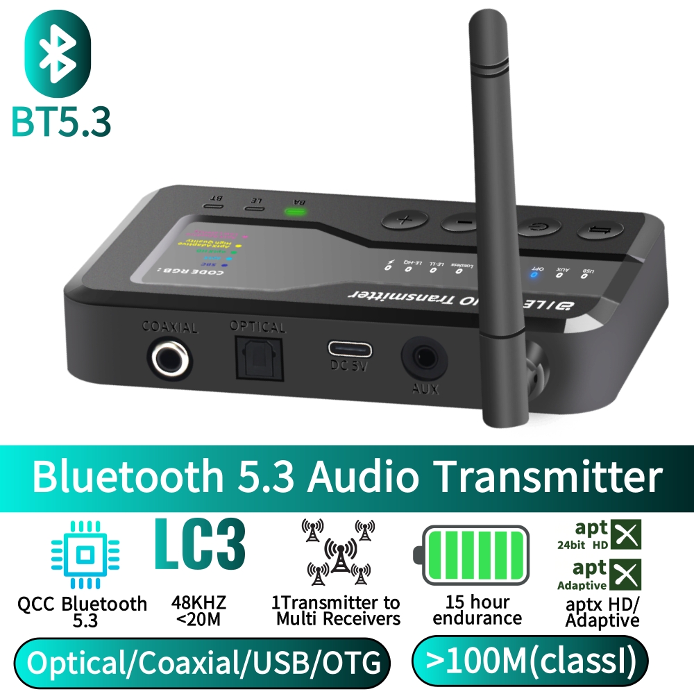 Bluetooth 5.3オーディオトランスミッター、80M - Bluetooth Adapter Receiver のレビューと価格