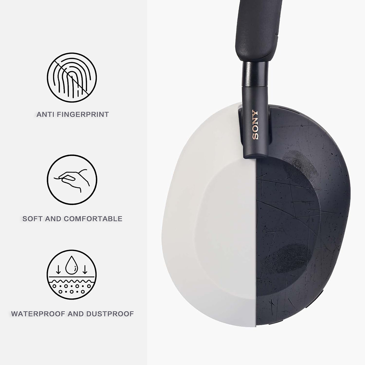 ソニーヘッドフォン用シリコン保護カバー、イヤーマフプロテクタ - Sony Headphone Wh-1000Xm5 のレビューと価格